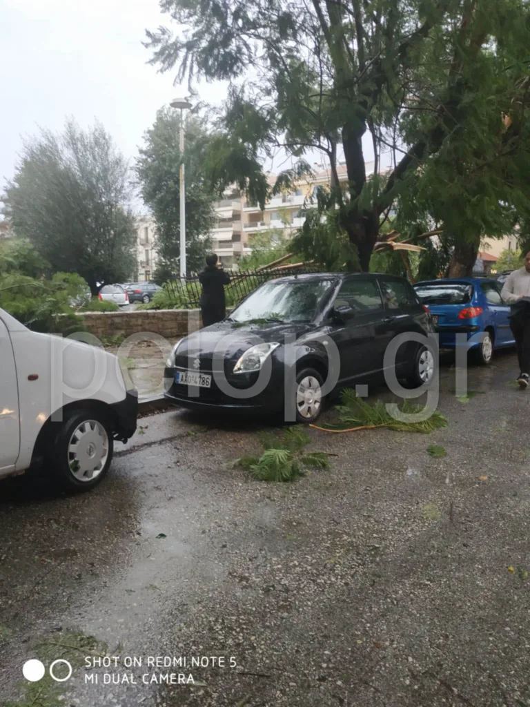 Ισχυρή ανεμοθύελλα στο κέντρο της Πάτρας: Έσπασαν τζαμαρίες και κλαριά δέντρων ΦΩΤΟ
