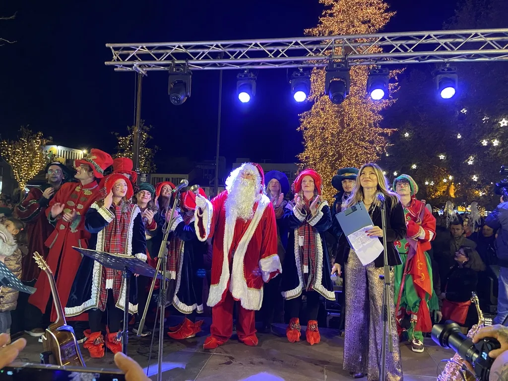 Τα Τρίκαλα φωταγώγησαν το υψηλότερο φυσικό χριστουγεννιάτικο δέντρο ΦΩΤΟ