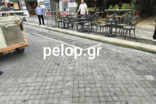 Πάτρα: Σε εξέλιξη οι εργασίες για διαγραμμίσεις στον πεζόδρομο της Ρήγα Φεραίου ΦΩΤΟ