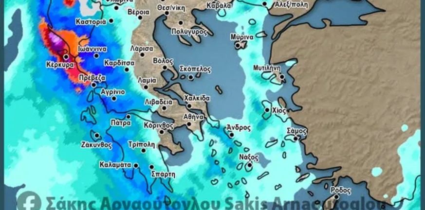 Η πρόγνωση Αρναούτογλου για τη Δυτική Ελλάδα ΧΑΡΤΕΣ