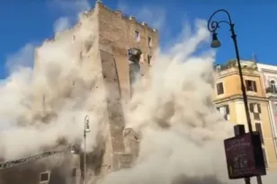 Ρώμη: Μερική κατάρρευση πύργου κοντά στο Κολοσσαίο – Τρεις τραυματίες ΒΙΝΤΕΟ