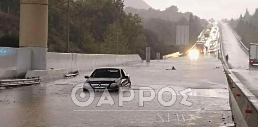 Μεσσηνία: Πλημμύρισε η Εθνικής Οδός, πως διεξάγεται η κυκλοφορία