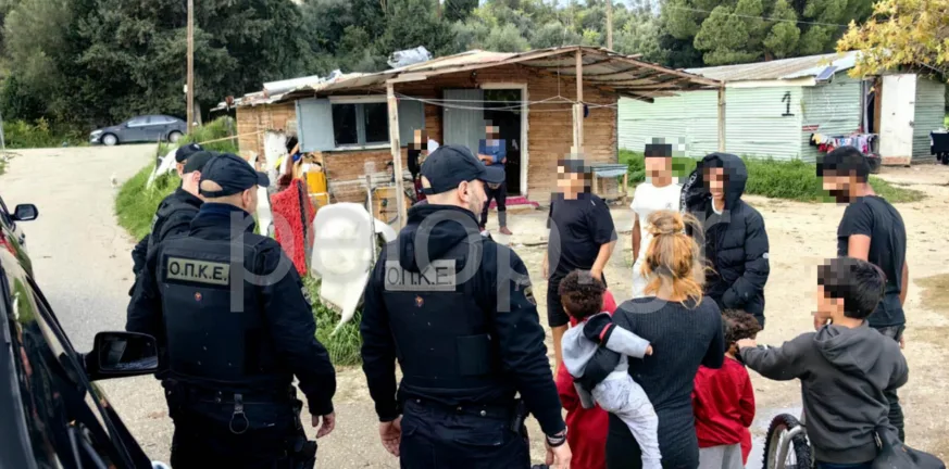 Η «Π» σε επιχείρηση της ΕΛΑΣ σε καταυλισμό Ρομά στην Δυτική Αχαΐα ΦΩΤΟ