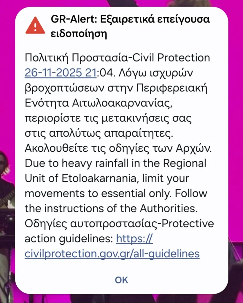 Έκτακτο 112 για κακοκαιρία στην Αιτωλοακαρνανία