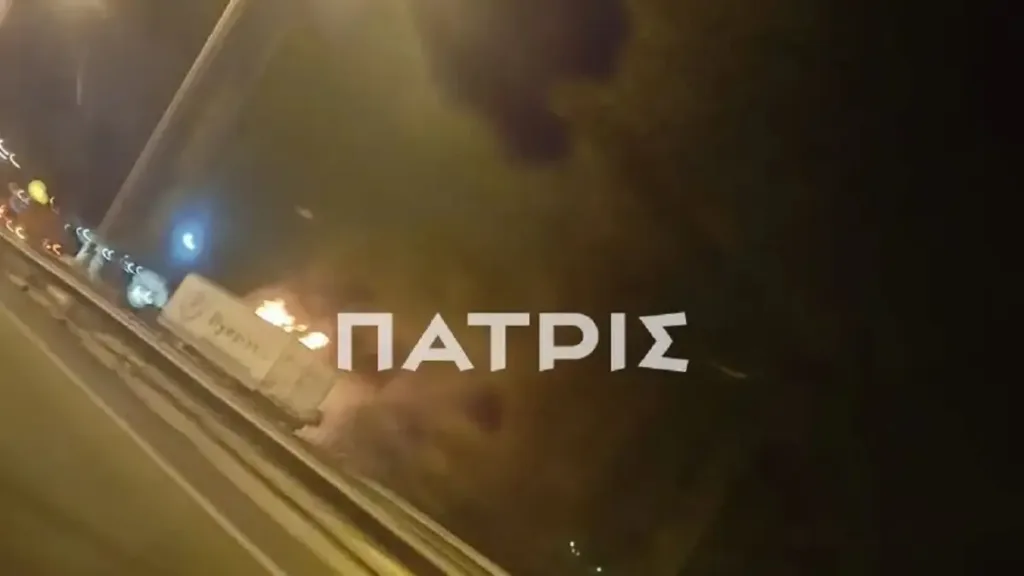 Συναγερμός, φωτιά σε φορτηγό στον ΒΟΑΚ στο Ηράκλειο, ΦΩΤΟ