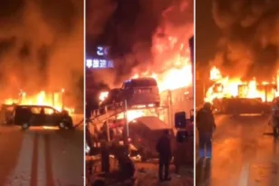 Ιαπωνία: Καραμπόλα περίπου 50 οχημάτων με έναν νεκρό και δεκάδες τραυματίες ΒΙΝΤΕΟ