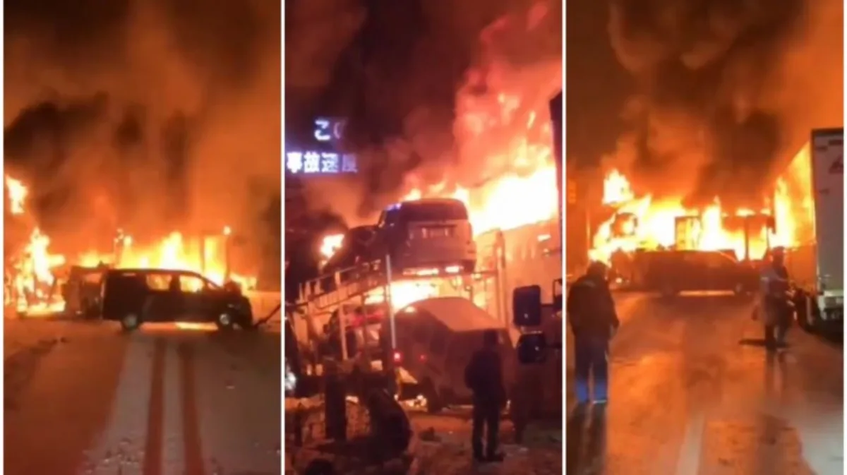 Ιαπωνία: Καραμπόλα περίπου 50 οχημάτων με έναν νεκρό και δεκάδες τραυματίες ΒΙΝΤΕΟ