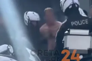 Στο Ηράκλειο ημίγυμνος άνδρας κυνηγούσε σε σούπερ μάρκετ υπαλλήλους και πελάτες με μαχαίρι!