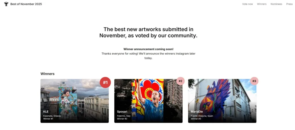 Η «Καλαμάτα» στην κορυφή του κόσμου: Η τοιχογραφία του Κλεομένη Κωστόπουλου Νο1 διεθνώς για τον Νοέμβριο Η «Καλαμάτα» στην κορυφή του κόσμου: Η τοιχογραφία του Κλεομένη Κωστόπουλου Νο1 διεθνώς για τον Νοέμβριο