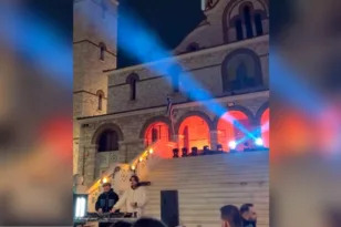 Απίστευτο: Rave party ηλεκτρονικής μουσικής στα σκαλιά εκκλησίας στο Γαλάτσι! ΦΩΤΟ