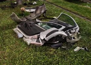 Αυτοκίνητο καρφώνεται σε κολόνα πάνω στη γραμμή του τραμ στη Νέα Σμύρνη, τρομερές εικόνες!