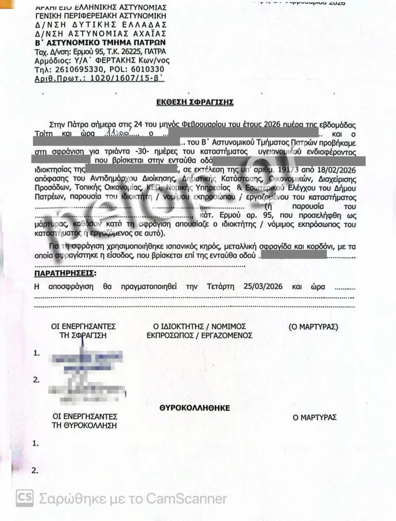 Πάτρα: 30 ημέρες «λουκέτο» σε κατάστημα στην Ηφαίστου - Η παρουσία ενός ανηλίκου και η άλλη πλευρά της ιστορίας