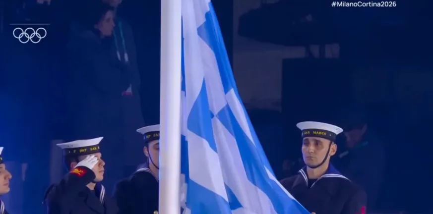 Ο εθνικός ύμνος της Ελλάδας στην τελετή λήξης των Χειμερινών Ολυμπιακών Αγώνων 2026 ΒΙΝΤΕΟ