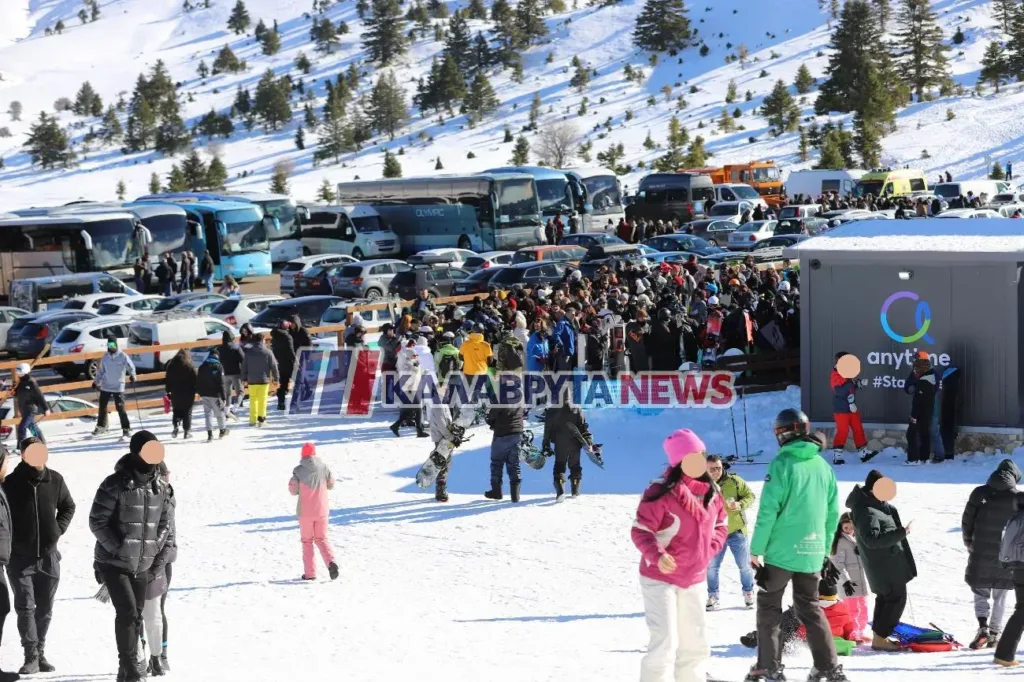 Καλάβρυτα: Χιλιάδες επισκέπτες στο Χιονοδρομικό την Καθαρά Δευτέρα – Ιδανικές συνθήκες με ήλιο και καλή ορατότητα