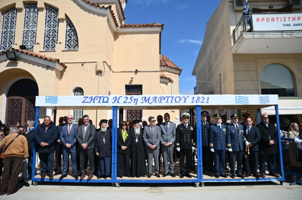 Ο εορτασμός της 25ης Μαρτίου στην Κάτω Αχαΐα - Τα μηνύματα Φαρμάκη και Αλεξόπουλου