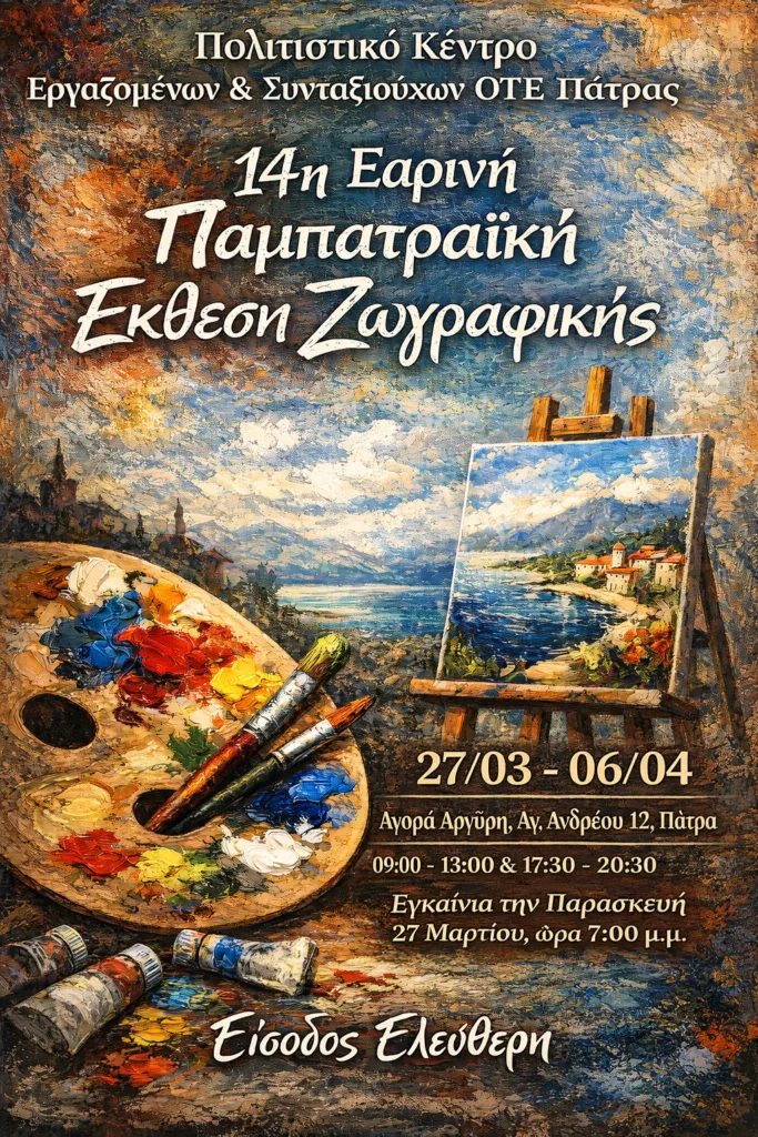 Η 14η Εαρινή Παμπατραϊκή Έκθεση Τέχνης στην Αγορά Αργύρη