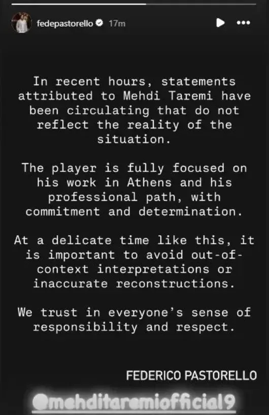 Θα πάει στον πόλεμο ο Ταρέμι; Η ανακοίνωση του ο μάνατζερ του Ιρανού