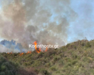 Σοφιανά Κορινθίας: Ξέσπασε πυρκαγιά, καλύτερη τώρα η εικόνα, ΒΙΝΤΕΟ