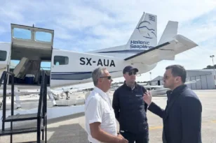 Κυλλήνη: Πρώτη δοκιμαστική πτήση υδροπλάνου – Στον χάρτη της θαλάσσιας αεροπλοΐας το λιμάνι