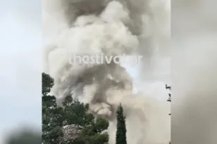 Θεσσαλονίκη: Φωτιά σε χώρο ανακύκλωσης, μήνυμα 112 για τους καπνούς - «Μείνετε σε εσωτερικούς χώρους» ΒΙΝΤΕΟ