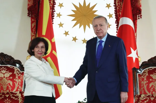 Συνάντηση Ερντογάν με την πρόεδρο της Βόρειας Μακεδονίας στο Ντολμάμπαχτσε
