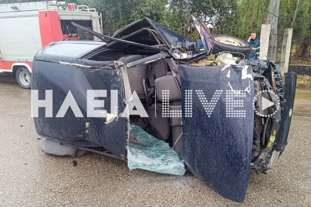 Αμαλιάδα: Σοβαρό τροχαίο με ανατροπή οχήματος στην είσοδο της πόλης, στο νοσοκομείο ηλικιωμένος οδηγός ΦΩΤΟ