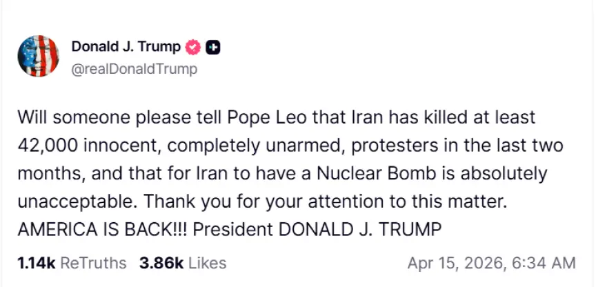 Η Μελόνι απομακρύνεται από τον Τραμπ: Πώς ο Πάπας και το Ιράν αλλάζουν τις ισορροπίες Η Μελόνι απομακρύνεται από τον Τραμπ: Πώς ο Πάπας και το Ιράν αλλάζουν τις ισορροπίες