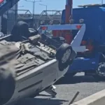 Απίστευτες εικόνες από τρομερή ανατροπή αυτοκινήτου σε τροχαίο στον Κηφισό, ΦΩΤΟ