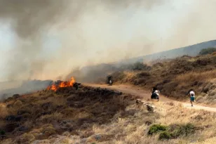 Συναγερμός στη Σύρο: Μεγάλη φωτιά στην Αμπέλα – Ήχησε το 112, στέλνουν κόσμο στην Ερμούπολη