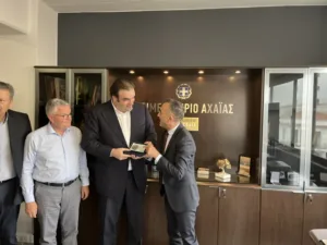 Στο Επιμελητήριο Αχαΐας ο υπουργός Εθνικής Οικονομίας και Οικονομικών και πρόεδρος του Eurogroup Κυριάκος Πιερρακάκης, ΦΩΤΟ