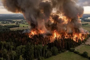 Πύρινη κόλαση έξω από το Παρίσι – Αεροσκάφη πάνω από το δάσος του Φοντενεμπλό