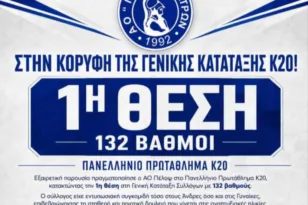 Ο Πέλοπας Πατρών κατέκτησε 8 μετάλλια στο Πανελλήνιο Κ20 και ανέβηκε στην κορυφή