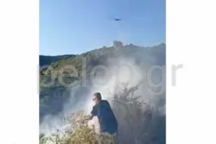 Φωτιά στη Φλόκα Αχαΐας: Η εικόνα της μάχης με τις φλόγες – Στη γραμμή πυρός ο δήμαρχος Γρηγόρης Αλεξόπουλος ΒΙΝΤΕΟ