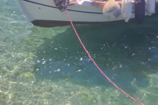 Σκάφη προσέγγισαν την Αγραπιδιά στον Κάλαμο και γέμισε ξαφνικά φυσαλίδες η θάλασσα