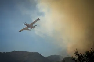 Δασική έκταση στον Μάραθο Ευρυτανίας όπου εκδηλώθηκε η πυρκαγιά