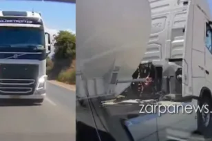 Χανιά: Βυτιοφόρο με φώτα και κόρνες στον δρόμο του αεροδρομίου – Η προσπέραση στη διπλή γραμμή ΒΙΝΤΕΟ