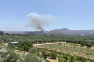 Φωτιά στην Αληθινή Ηρακλείου: 54 πυροσβέστες και 3 ελικόπτερα – Μήνυμα από το 112