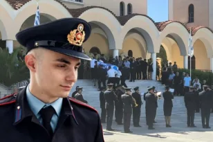 Αγρίνιο: Οι γονείς αποχαιρέτησαν το μοναχοπαίδι τους – Με τιμές ήρωα κηδεύτηκε ο 27χρονος πυροσβέστης Κωνσταντίνος Λαιμοδέτης ΦΩΤΟ