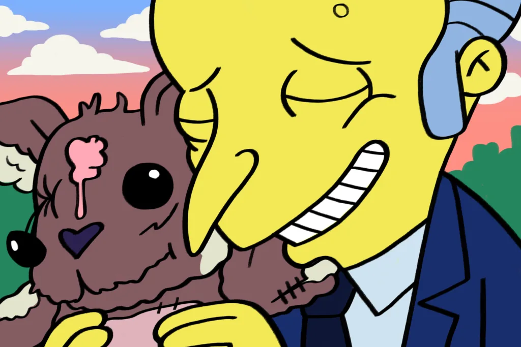 Οι Simpsons ξαναγυρίζουν το σινεμά: Ο Ρίπλεϊ, ο «Πολίτης Κέιν» και η «Λάμψη» στο Springfield Ο Mr Burns με τον Bobo στο επεισόδιο Rosebud των Simpsons