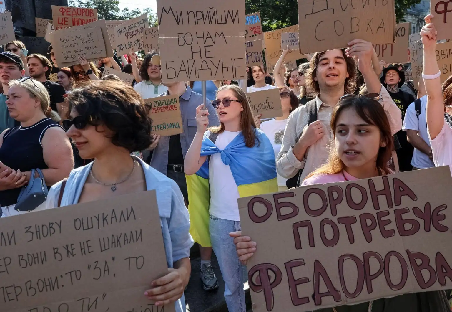 Συγκέντρωση στην Ουκρανία μετά την απομάκρυνση του Μιχαΐλο Φέντοροφ / REUTERS/Roman Baluk