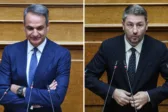 Ο Κυριάκος Μητσοτάκης προκάλεσε τον Ανδρουλάκη να του πει πόσο στοιχίζει η 13η σύνταξη: «Δώστε μας 10'» του απάντησε, «κατάλαβα, εντάξει»