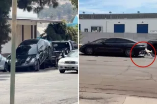 Porsche στο Λος Άντζελες επιχειρεί να απομακρυνθεί ενώ είναι συνδεδεμένη σε γερανό ρυμούλκησης