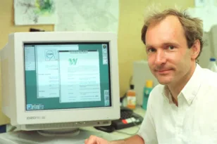 Αναπαράσταση της πρώτης ιστοσελίδας του World Wide Web που δημιούργησε ο Τιμ Μπέρνερς-Λι στο CERN