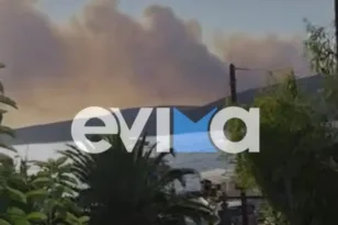 Σκύρος: Βελτιωμένη η εικόνα της φωτιάς, αισιοδοξία για κατάσβεση ΒΙΝΤΕΟ