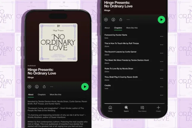 Το No Ordinary Love audiobook του Hinge με πέντε λογοτεχνικές ιστορίες