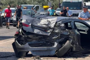 Καραμπόλα στην είσοδο της υποθαλάσσιας Ακτίου – Πρέβεζας: Φορτηγό και τρία ΙΧ, τρεις τραυματίες ΒΙΝΤΕΟ