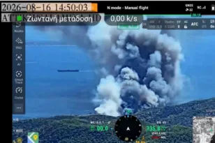 Φωτιά στη Σαλαμίνα: Συγκλονιστικές εικόνες από drone – Πώς εξαπλώθηκε σε μόλις 4 λεπτά