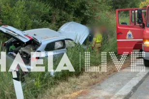 Τροχαίο στην Εθνική Πύργου – Κυπαρισσίας: Δύο τραυματίες μετά από ανατροπή SUV