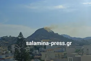 Σαλαμίνα: Οριοθετήθηκε σε 30 λεπτά η φωτιά κοντά στον Προφήτη Ηλία