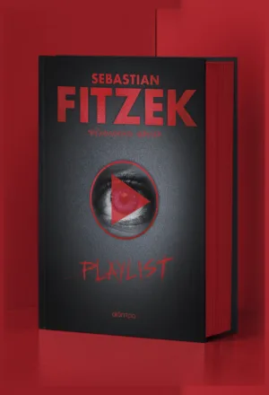 Το βιβλίο «Playlist» του Sebastian Fitzek σε κόκκινο φόντο